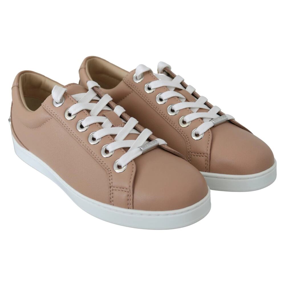 NWB Jimmy Choo Nappa Leather Sneakers Powder Pink Womens Size 35